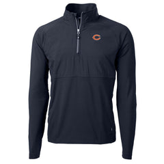 Chicago Bears Cutter & Buck Adapt Eco Knit Hybrid Recycled Quarter-Zip Raglan Jacket - Navy for sale