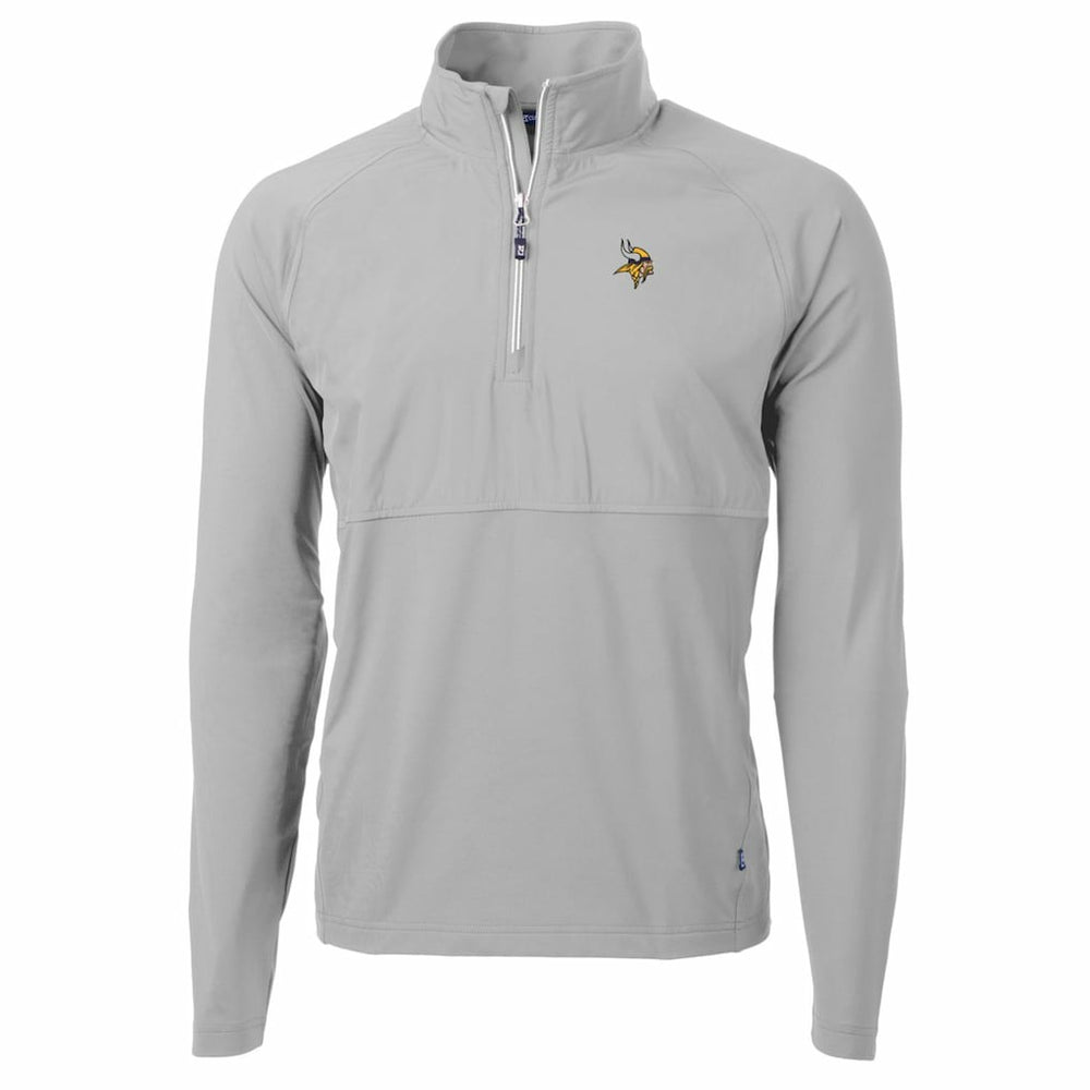 Minnesota Vikings Cutter & Buck Adapt Eco Knit Hybrid Recycled Quarter-Zip Raglan Jacket - Gray discount