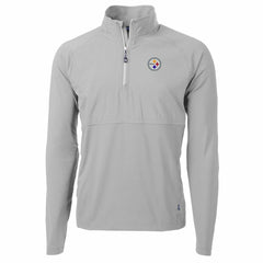 Pittsburgh Steelers Cutter & Buck Adapt Eco Knit Hybrid Recycled Quarter-Zip Raglan Jacket - Gray online
