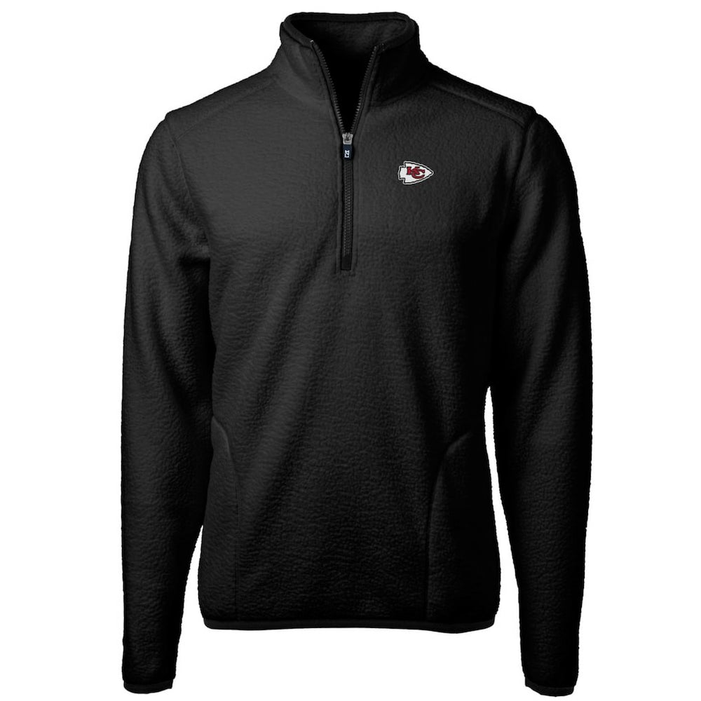 Kansas City Chiefs Cutter & Buck Cascade Eco Sherpa Fleece Quarter-Zip Pullover Jacket - Black discount