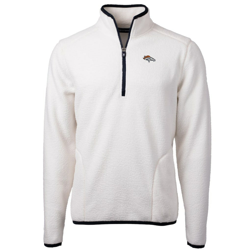 Denver Broncos Cutter & Buck Cascade Eco Sherpa Fleece Quarter-Zip Pullover Jacket - White outlet