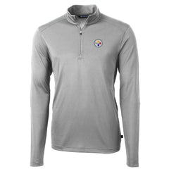 Pittsburgh Steelers Cutter & Buck Big & Tall Virtue Eco Pique Quarter-Zip Pullover Jacket - Gray sale