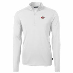 San Francisco 49ers Cutter & Buck Big & Tall Virtue Eco Pique Quarter-Zip Pullover Jacket - White cheap