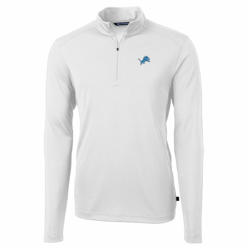 Detroit Lions Cutter & Buck Big & Tall Virtue Eco Pique Quarter-Zip Pullover Jacket - White discount