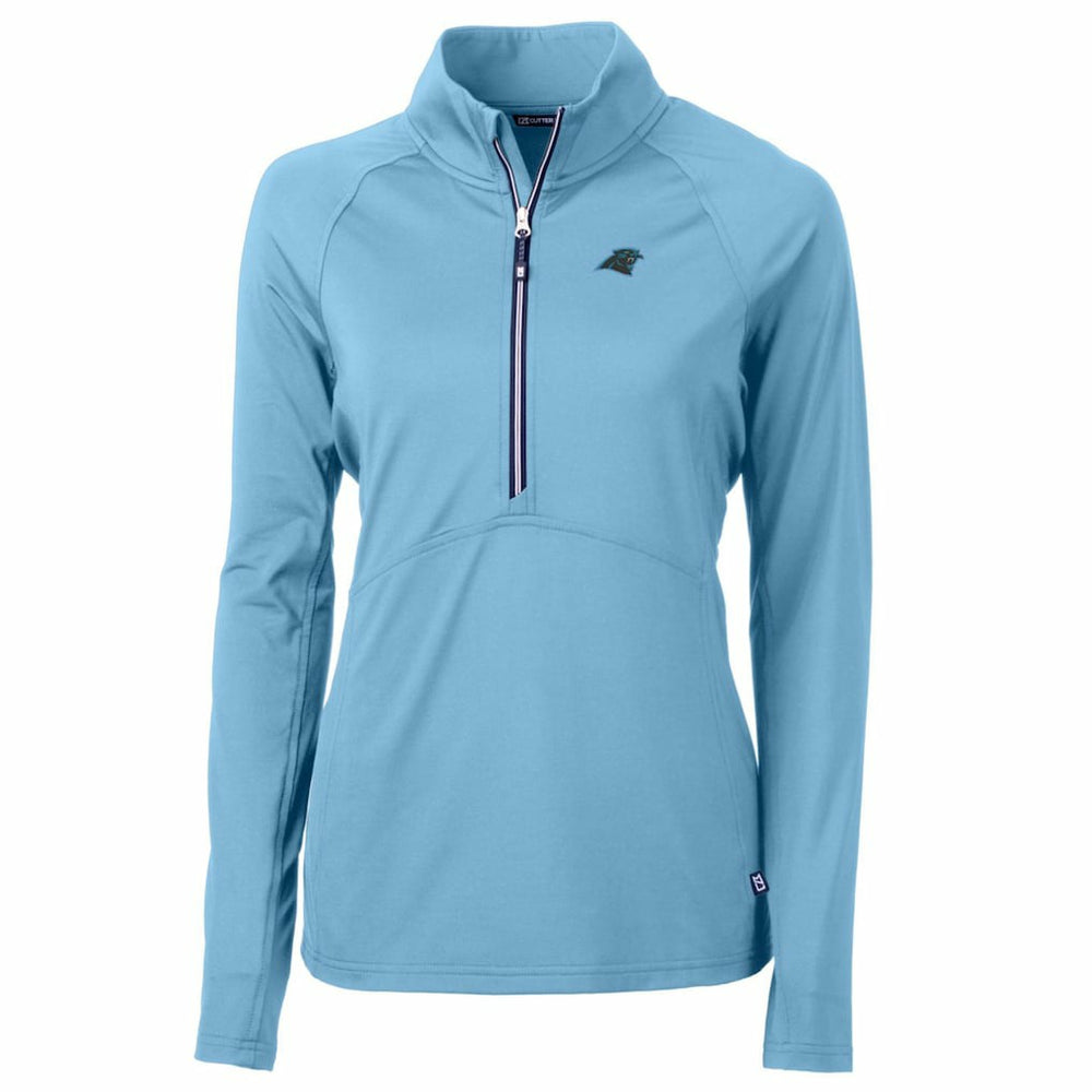 Carolina Panthers Cutter & Buck Women's Adapt Eco Knit Stretch Recycled Half-Zip Pullover Top - Powder Blue online