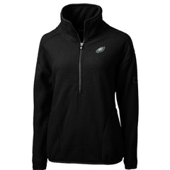 Philadelphia Eagles Cutter & Buck Women's Cascade Eco Sherpa Fleece Half-Zip Pullover Jacket - Black sale