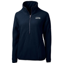 Seattle Seahawks Cutter & Buck Women's Cascade Eco Sherpa Fleece Half-Zip Pullover Jacket - Navy discount