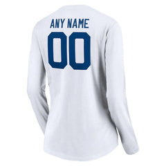 Indianapolis Colts Women's Team Authentic Logo Personalized Name & Number V-Neck Long Sleeve T-Shirt - White outlet