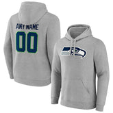 Seattle Seahawks Team Authentic Custom Pullover Hoodie - Heathered Gray outlet