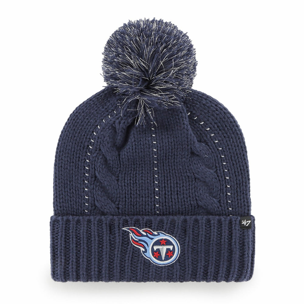 Tennessee Titans '47 Women's Bauble Cuffed Knit Hat with Pom - Navy online