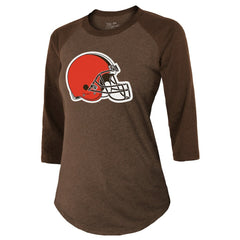 Deshaun Watson Cleveland Browns Majestic Threads Women's Name & Number Raglan 3/4 Sleeve T-Shirt - Brown for sale