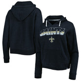 New Orleans Saints '47 Women's Color Rise Kennedy Notch Neck Pullover Hoodie - Black outlet