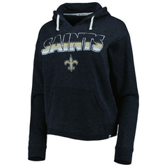 New Orleans Saints '47 Women's Color Rise Kennedy Notch Neck Pullover Hoodie - Black outlet