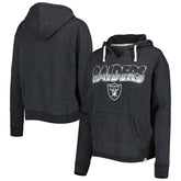 Las Vegas Raiders '47 Women's Color Rise Kennedy Notch Neck Pullover Hoodie - Black for sale