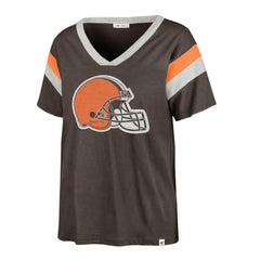 Cleveland Browns '47 Women's Phoenix V-Neck T-Shirt - Brown on sale