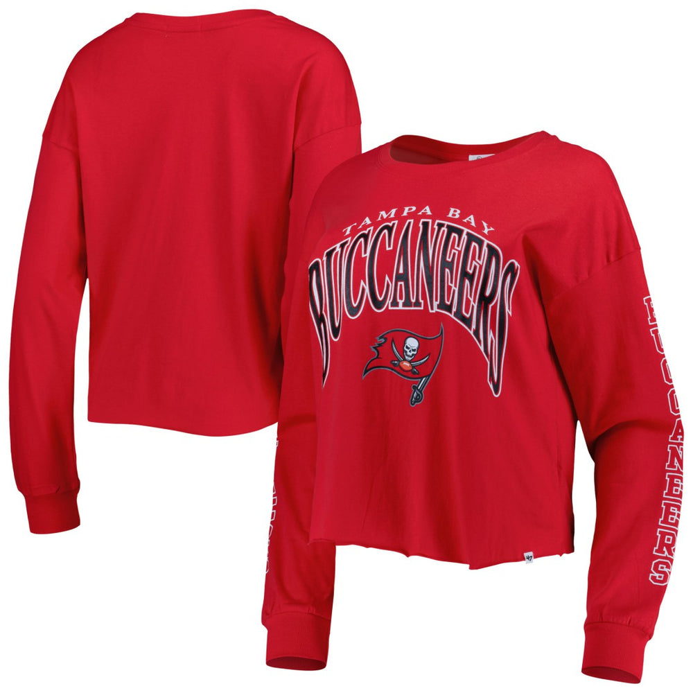 Tampa Bay Buccaneers '47 Women's Skyler Parkway Cropped Long Sleeve T-Shirt - Red cheap