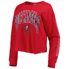 Tampa Bay Buccaneers '47 Women's Skyler Parkway Cropped Long Sleeve T-Shirt - Red cheap