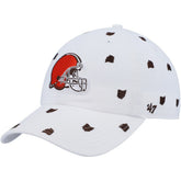 Cleveland Browns '47 Women's Confetti Clean Up Logo Adjustable Hat - White on sale