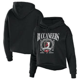Tampa Bay Buccaneers WEAR by Erin Andrews Women's Cropped Sponge Fleece Pullover Hoodie - Black on sale