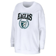 Philadelphia Eagles WEAR by Erin Andrews Women's Oversized Pullover Sweatshirt - White cheap