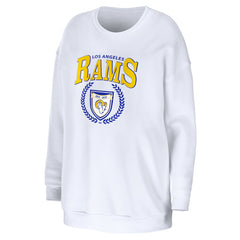 Los Angeles Rams WEAR by Erin Andrews Women's Oversized Pullover Sweatshirt - White on sale