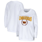 Washington Commanders WEAR by Erin Andrews Women's Oversized Pullover Sweatshirt - White cheap