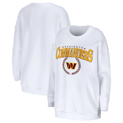 Washington Commanders WEAR by Erin Andrews Women's Oversized Pullover Sweatshirt - White cheap