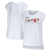 Cleveland Browns WEAR by Erin Andrews Women's Greetings From Muscle T-Shirt - White online