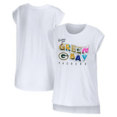 Green Bay Packers WEAR by Erin Andrews Women's Greetings From Muscle T-Shirt - White discount