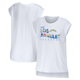 Los Angeles Chargers WEAR by Erin Andrews Women's Greetings From Muscle T-Shirt - White online