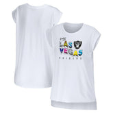 Las Vegas Raiders WEAR by Erin Andrews Women's Greetings From Muscle T-Shirt - White outlet