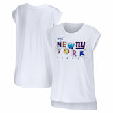 New York Giants WEAR by Erin Andrews Women's Greetings From Muscle T-Shirt - White cheap