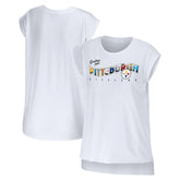 Pittsburgh Steelers WEAR by Erin Andrews Women's Greetings From Muscle T-Shirt - White cheap