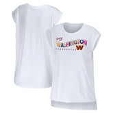 Washington Commanders WEAR by Erin Andrews Women's Greetings From Muscle T-Shirt - White discount