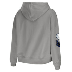 Indianapolis Colts WEAR by Erin Andrews Women's Modest Cropped Pullover Hoodie - Gray outlet