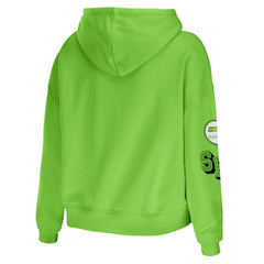 Seattle Seahawks WEAR by Erin Andrews Women's Plus Size Modest Cropped Pullover Hoodie - Neon Green discount