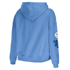 Tennessee Titans WEAR by Erin Andrews Women's Plus Size Modest Cropped Pullover Hoodie - Light Blue discount