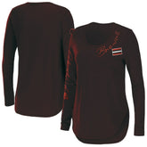 Cleveland Browns WEAR by Erin Andrews Women's Team Scoop Neck T-Shirt - Brown outlet