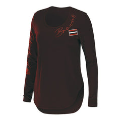 Cleveland Browns WEAR by Erin Andrews Women's Team Scoop Neck T-Shirt - Brown outlet