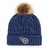 Tennessee Titans '47 Women's Meeko Cuffed Knit Hat with Pom - Navy for sale