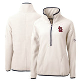 St. Louis Cardinals Cutter & Buck Women's Cascade Eco Sherpa Fleece Quarter-Zip Pullover Jacket - White/Navy