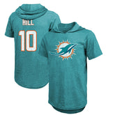 Tyreek Hill Miami Dolphins Majestic Threads Player Name & Number Short Sleeve Hoodie T-Shirt - Aqua outlet