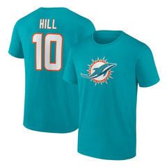 Tyreek Hill Miami Dolphins Player Icon Name & Number T-Shirt - Aqua sale