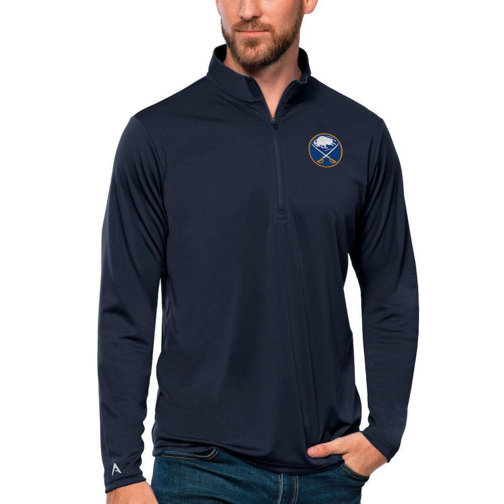 Buffalo Sabres Antigua Tribute Quarter-Zip Pullover Top Navy