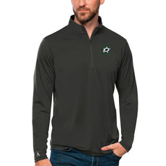 Dallas Stars Antigua Tribute Quarter-Zip Pullover Top Charcoal