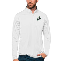 Dallas Stars Antigua Tribute Quarter-Zip Pullover Top White