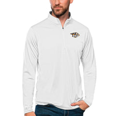 Nashville Predators Antigua Tribute Quarter-Zip Pullover Top White