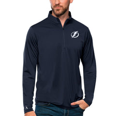 Tampa Bay Lightning Antigua Tribute Quarter-Zip Pullover Top Navy