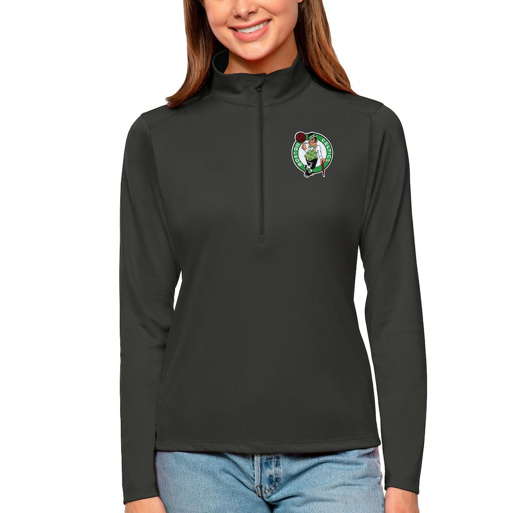 Boston Celtics Antigua Women's Tribute Half-Zip Top - Charcoal sale