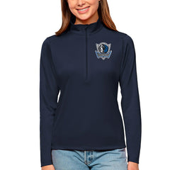 Dallas Mavericks Antigua Women's Tribute Half-Zip Top sale - Navy discount